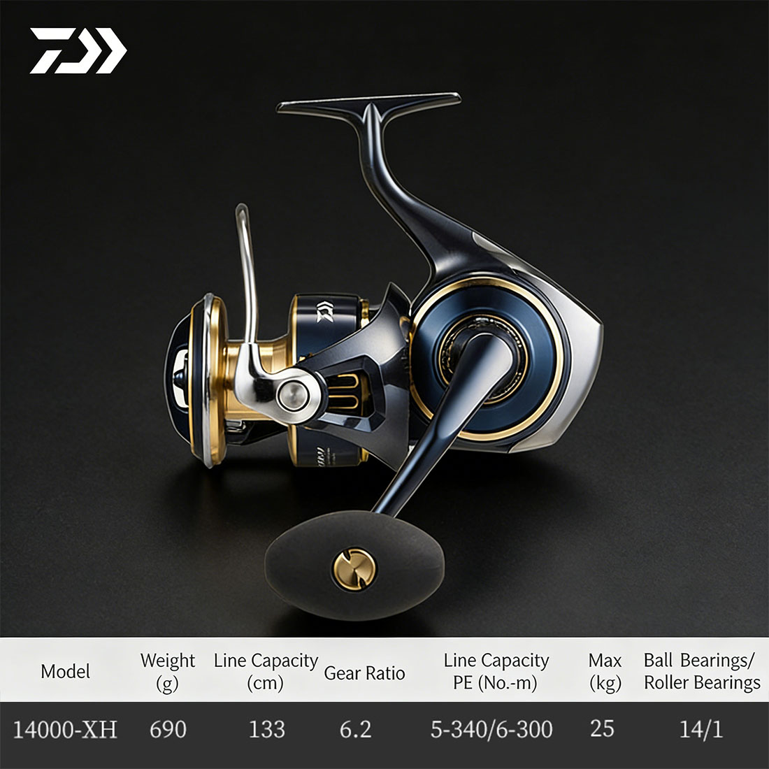 Abu Garcia Reel Max - Carretel giratório original DAIWA 2025 SALTIGA