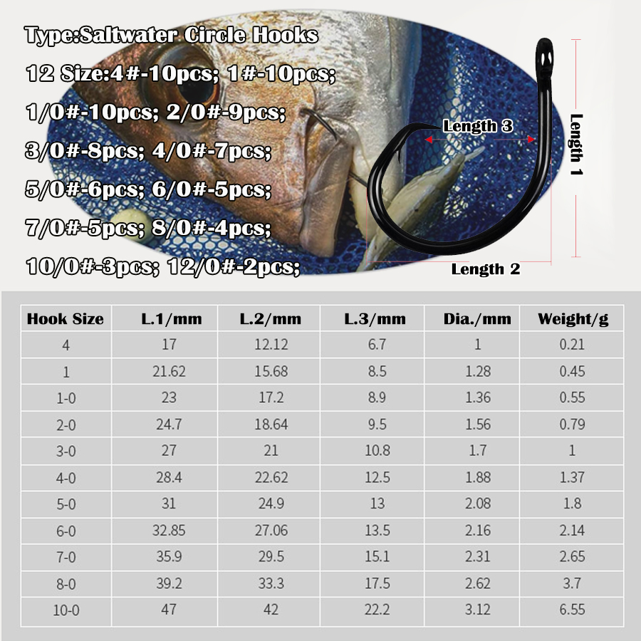 Anzóis Circulares 3X Fortes pa - Fishing Hook Assortment avaliação e preço