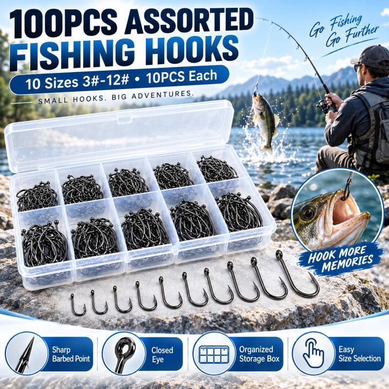 Conjunto de 100 anzóis de pesc - Fishing Hook Assortment avaliação e preço