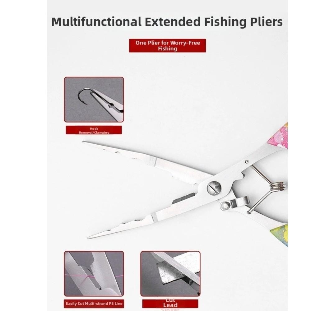 Alicate de pesca em aço 3CR13, - Fishing Hook Size avaliação e preço